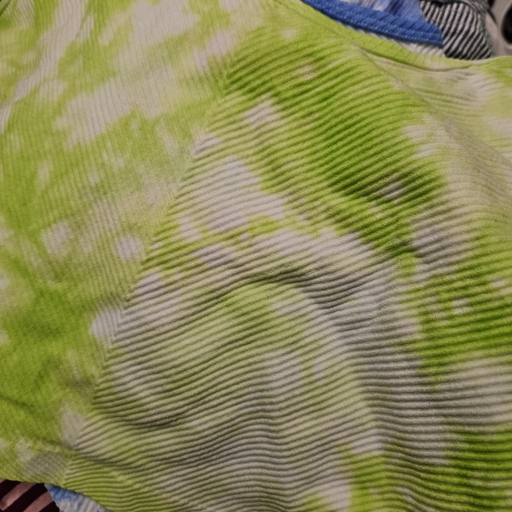 3for$25 no boundaries lime green bright green tie dye sports bra tank crop cami - Picture 7 of 7